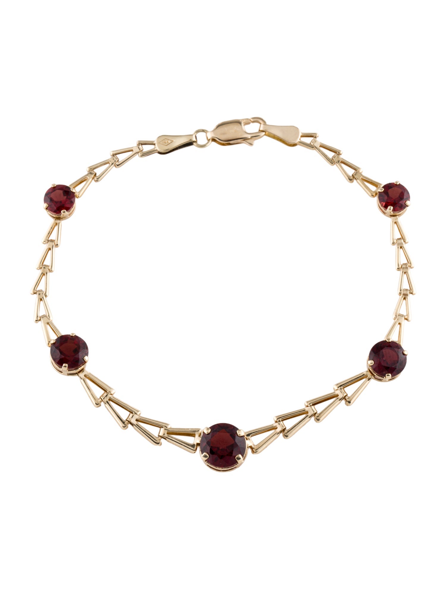 Bracelet 14K 4.90ctw Garnet Link Bracelet